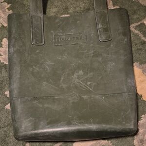 Hunter Olive Rubber Tote Bag